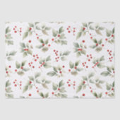 Holly and Berries Watercolor Seidenpapier (Vorderseite)