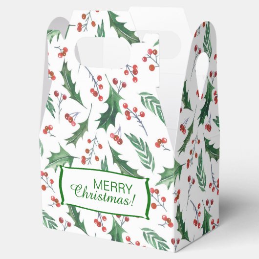 Holly and Berry Christmas Pattern Geschenkschachtel (Geöffnet)
