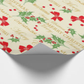 Holly and Bows Christmas Geschenkpapier (Ecke)