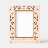 Holly and Dog Paws Holiday Geätzte Rahmen (Vorderseite)