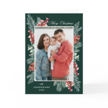 Holly and Evergreen Frohe Weihnachten 2 Foto