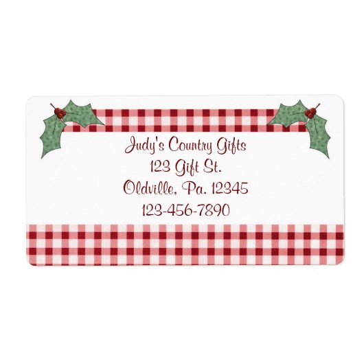 Holly and Gingham Label (Vorne)