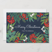 Holly and Greenery Frohe Weihnachten (Vorderseite)