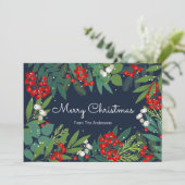 Holly and Greenery Frohe Weihnachten (Stehend Vorderseite)