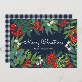 Holly and Greenery Frohe Weihnachten