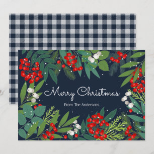 Holly and Greenery Frohe Weihnachten