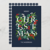 Holly and Greenery Frohe Weihnachten (Vorne/Hinten)