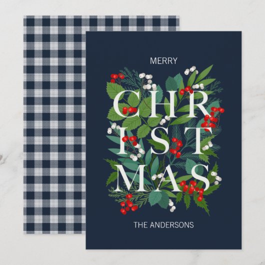 Holly and Greenery Frohe Weihnachten (Vorne/Hinten)