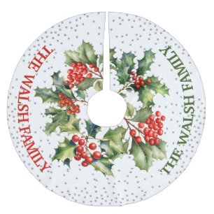 Holly and Imitats Glitzer Polyester Weihnachtsbaumdecke