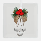 Holly and Jingle Bells Ornament Aus Glas (Rückseite)