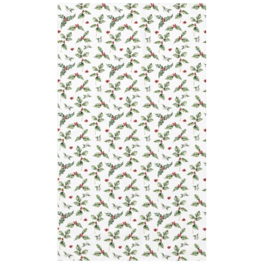 Holly and Mistletoe All Over Christmas Tischdecke (Vorderseite)
