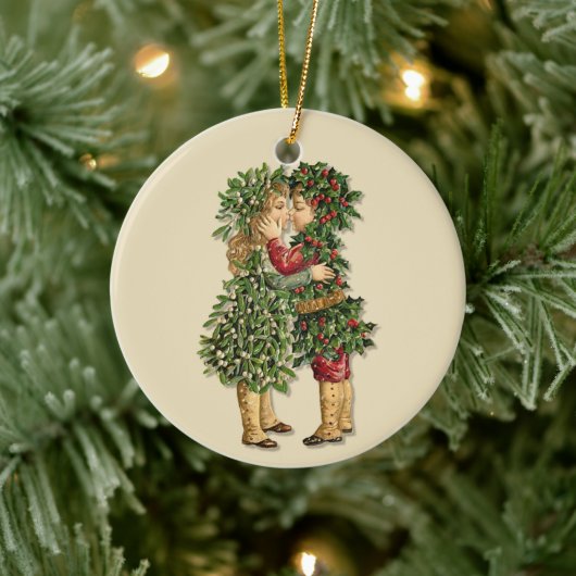 Holly and Mistletoe Kids - Hintertext-Ornament bea Keramik Ornament (Baum)