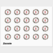 Holly and Mistletoe Wreath Monogram Stickers (Blatt)