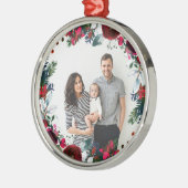 Holly and Pine Christmas Kranz Personalisiertes Fo Ornament Aus Metall (Links)