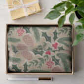 Holly and Pine Cone Evergreen Weihnachtsdekoupage Seidenpapier (Geschenk)