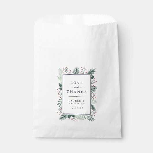 Holly and Pine Wedding Geschenktütchen (Vorderseite)
