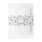 Holly and Pine Wedding Monogram Einladungsbanderole (Vorderseite Beispiel)