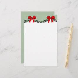 Holly and Red Bow Christmas Briefpapier
