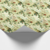 Holly and Robins Holiday Pattern Geschenkpapier (Ecke)