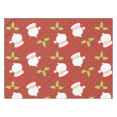 Holly and Santa Claus on Dotted Holiday Tablecloth Tischdecke (Vorderseite (Horizontal))