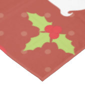 Holly and Santa Claus on Dotted Holiday Tablecloth Tischdecke (Schrägansicht)