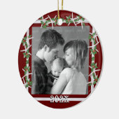 Holly and Starfish Red Family Foto Frame Keramikornament (Links)