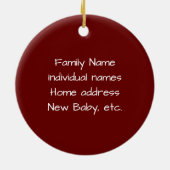 Holly and Starfish Red Family Foto Frame Keramikornament (Hinten)