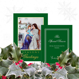 Holly and the Ivy Minimalist Green Christmas Card Folieneinladung