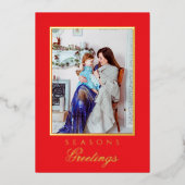 Holly and the Ivy Minimalistisch Red Christmas Car Folieneinladung (Vorderseite)