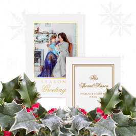 Holly and the Ivy White & Gold Christmas Card Folieneinladung