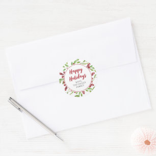 Holly and Watercolor Greenerity Holiday Stickers