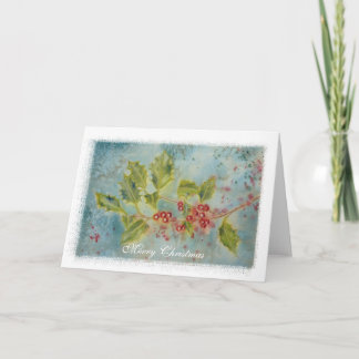 Holly Art Christmas Card Feiertagskarte