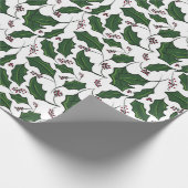 Holly-Ast und Beere Geschenkpapier (Ecke)
