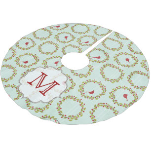 Holly Bales Kardinal Monogram Initial Tree Skirt Polyester Weihnachtsbaumdecke