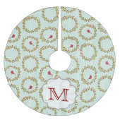 Holly Bales Kardinal Monogram Initial Tree Skirt Polyester Weihnachtsbaumdecke (Vorderseite)
