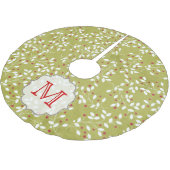 Holly Bales Tree Branc Monogram Initial Tree Skirt Polyester Weihnachtsbaumdecke (Schrägansicht)
