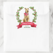 Holly Banner Airedale Terrier Dog Weihnachten Quadratischer Aufkleber (Tasche)