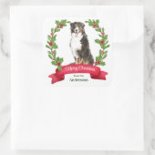 Holly Banner Bernese Mountain Dog Christmas Square Quadratischer Aufkleber (Tasche)