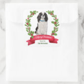 Holly Banner Cavalier King Charles Spaniel Holiday Quadratischer Aufkleber (Tasche)