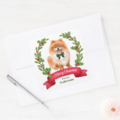 Holly Banner Roter Spitz Weihnachten Quadratischer Aufkleber (Umschlag)
