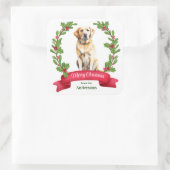 Holly Banner Yellow Labrador Retriever Quadratischer Aufkleber (Tasche)