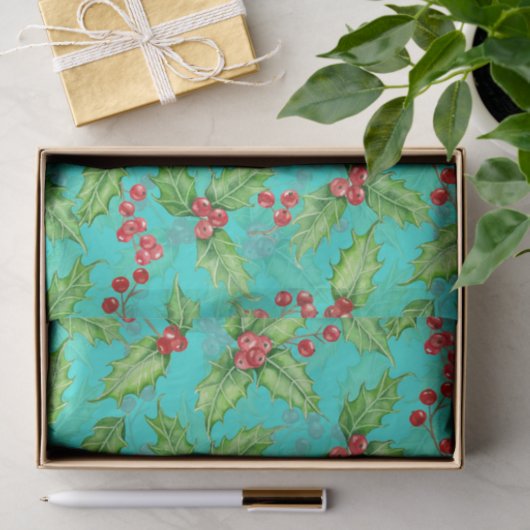 Holly Beere Aquarellpapier Seidenpapier (Geschenk)