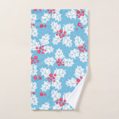 Holly Beere auf blau Badhandtuch Set (Handtuch)