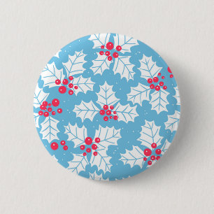 Holly Beere auf blau Button