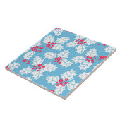 Holly Beere auf blau Fliese (Seite)