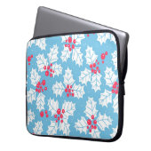 Holly Beere auf blau Laptopschutzhülle (Vorderseite Links)
