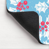 Holly Beere auf blau Mousepad (Ecke)