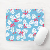 Holly Beere auf blau Mousepad (Mit Mouse)