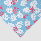 Holly Beere auf blau Seidenpapier (Ausschnitt)