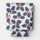 Holly Beere auf Weiß Dosenkühler (Vorderseite)